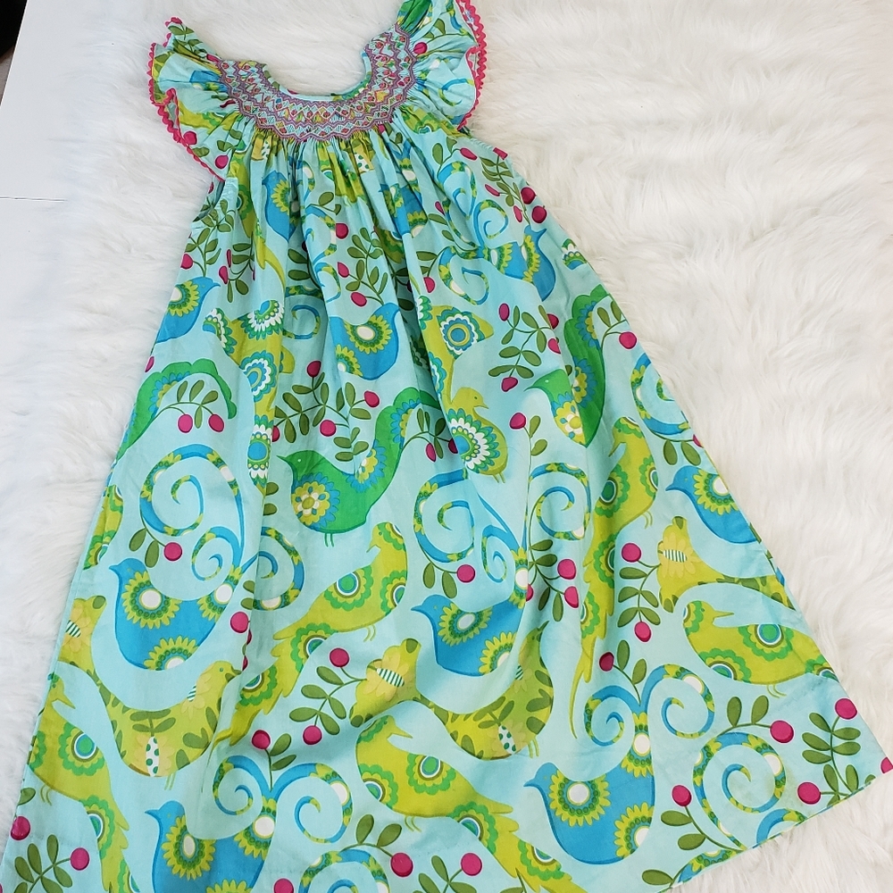Little Threads 7 smocked peacock dress